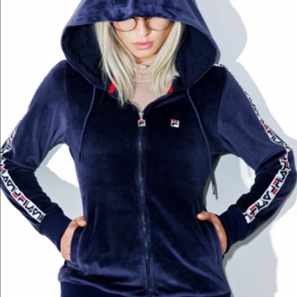 FILA blue velour tracksuit set